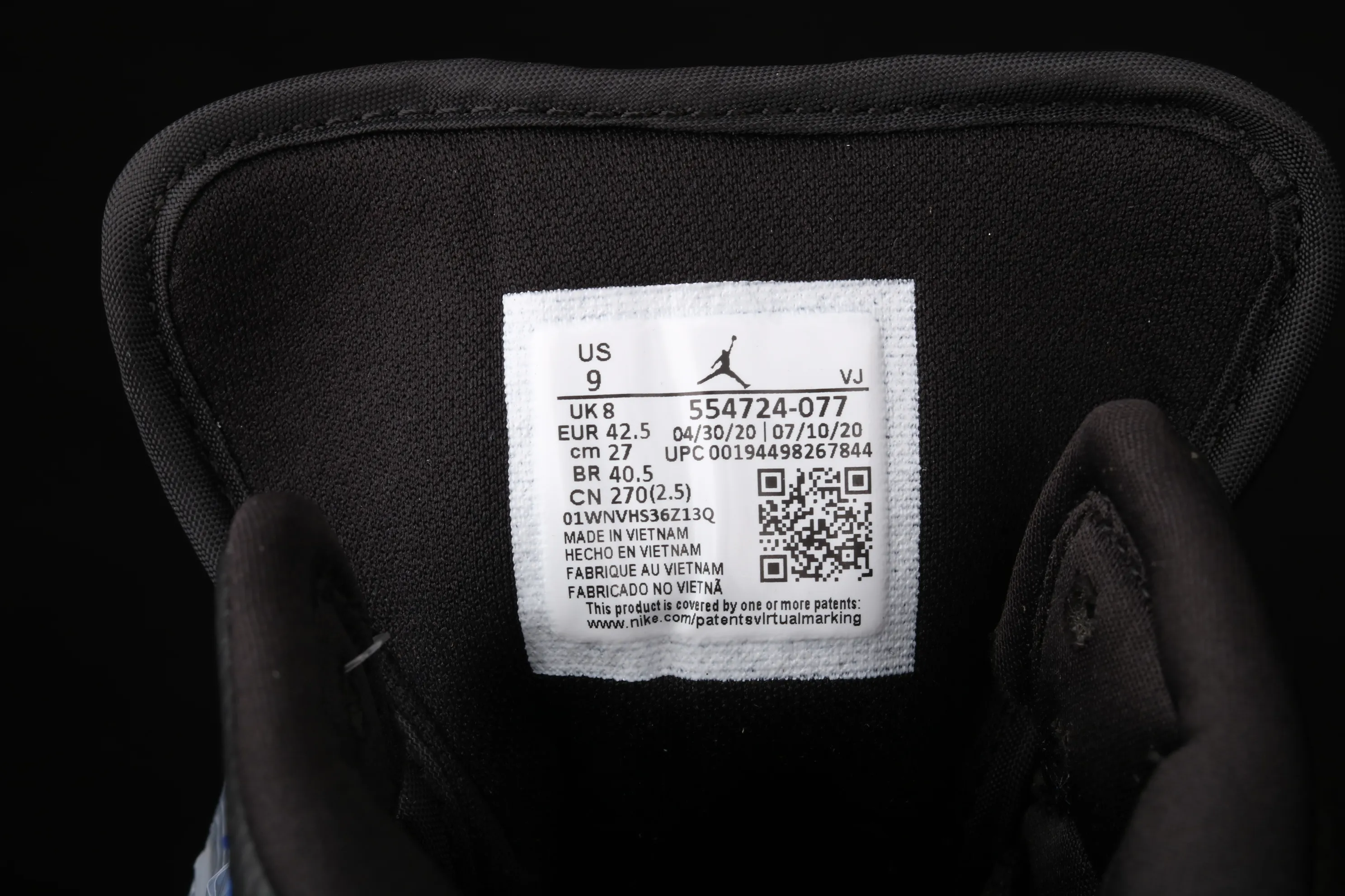 All categories Air Jordan Jordan series basketball shoes Air Jordan 1 Mid Air Jordan 1 Mid AJ1 Joe 1 black and blue China basketball shoes 554724-077